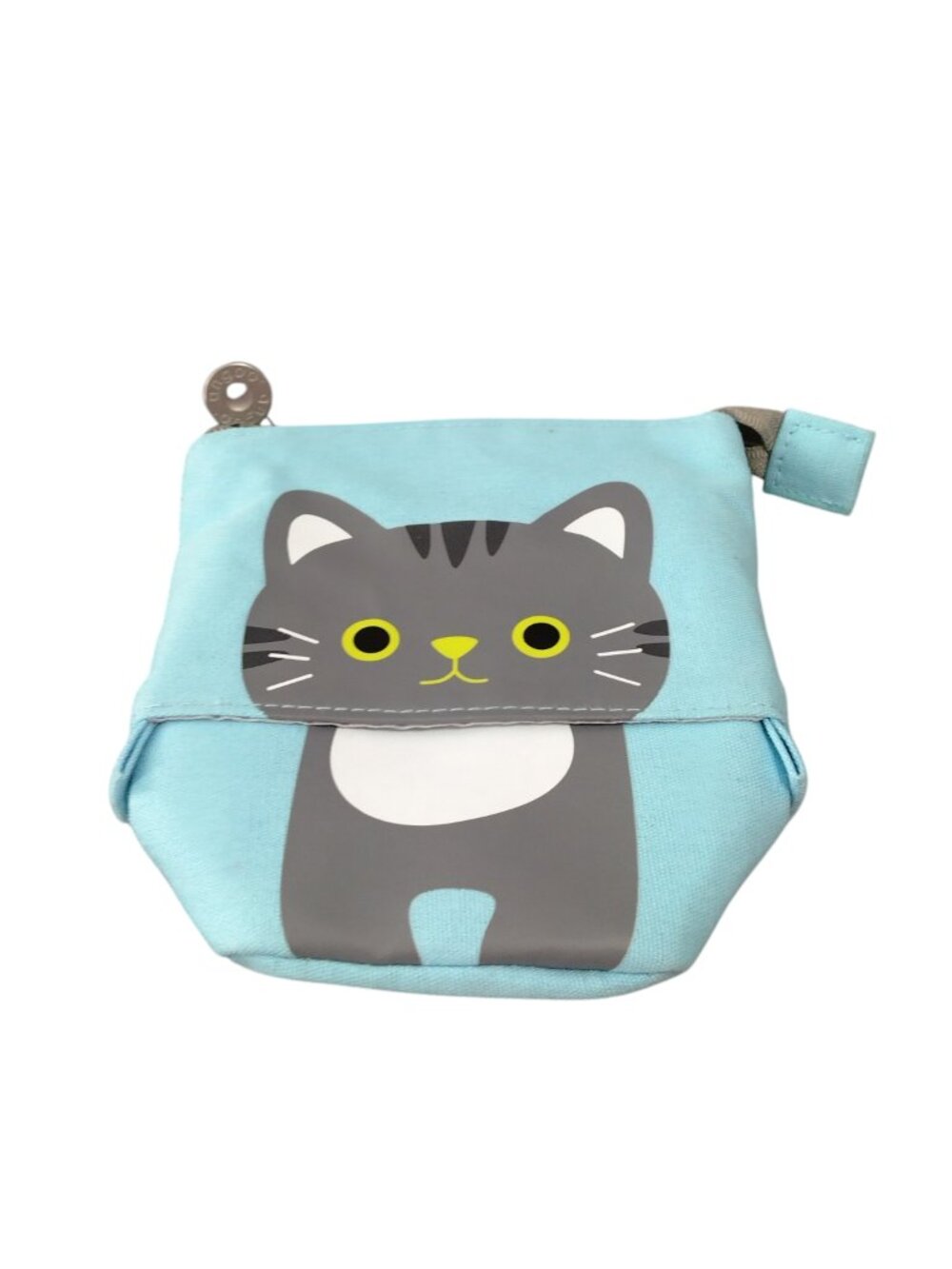 Angoo Expandable Cat Pencil Case Pouch Organizer Zip Up Blue/Gray School